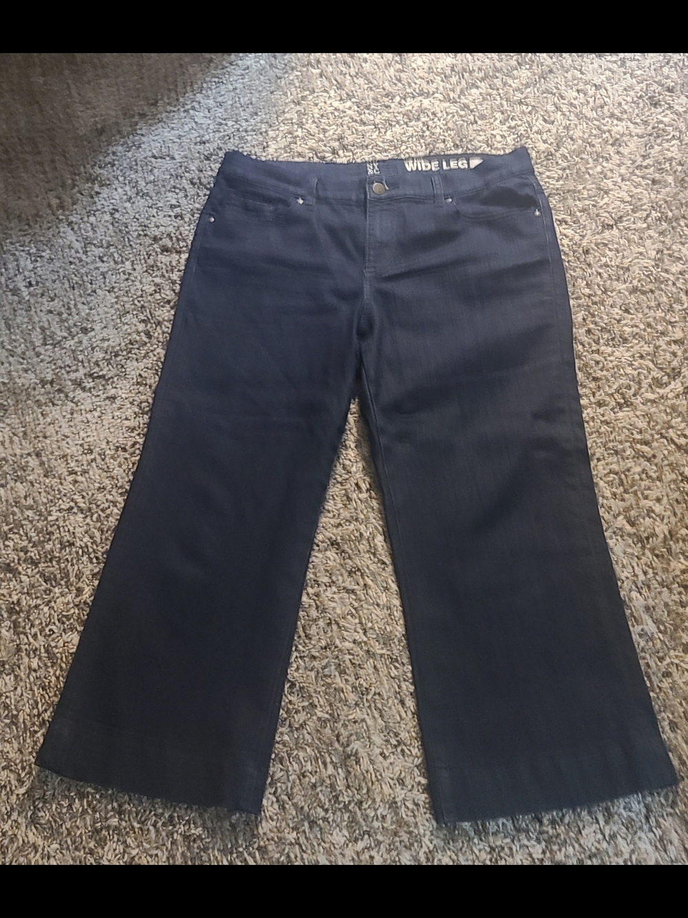 NY&Co Low Rise Wide Leg Cropped Jeans Size 10 Denim